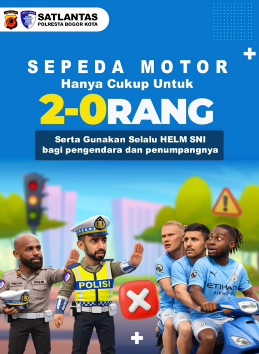 Satlantas Polresta Bogor Kota Sampaikan Edukasi Keselamatan, Sisipkan Humor Skor Derby Manchester