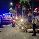 Diduga Kurang Konsentrasi, Truk Pick Up Hantam Trotoar dan Tiang PJU di Cibinong